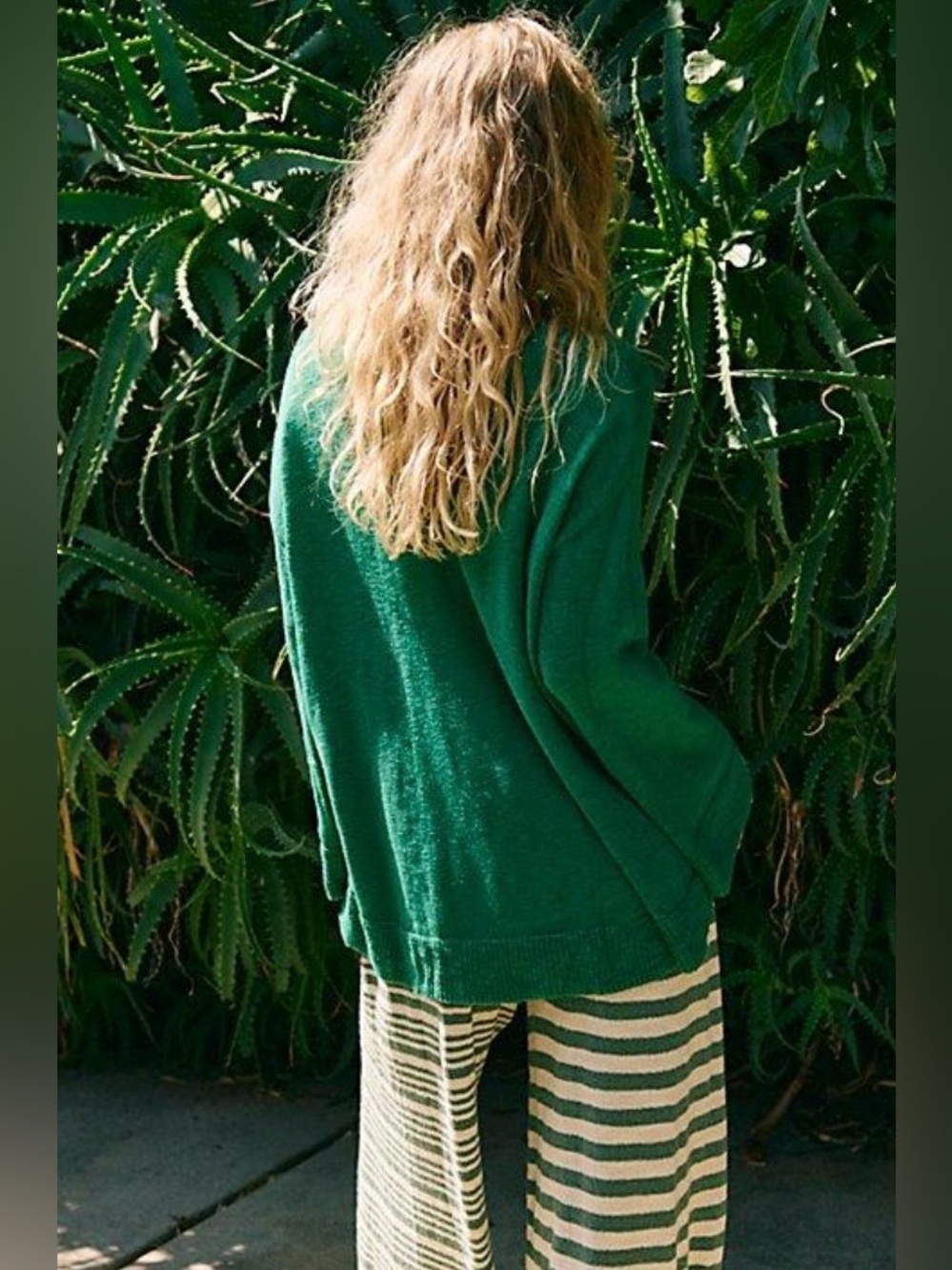 NWT FREE PEOPLE BEACH ISADORA REVERSIBLE SWEATER TUNIC VIVID GREEN - Picture 2 of 3